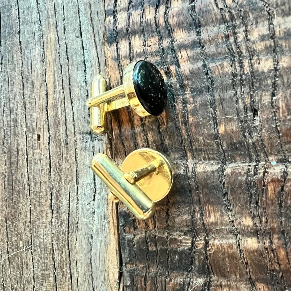 Gold and Black Cufflinks
